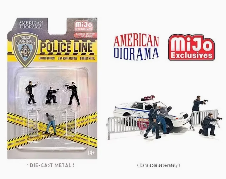 American Diorama 1:64 POLICE LINE Collection of alloy figure car decoration gift