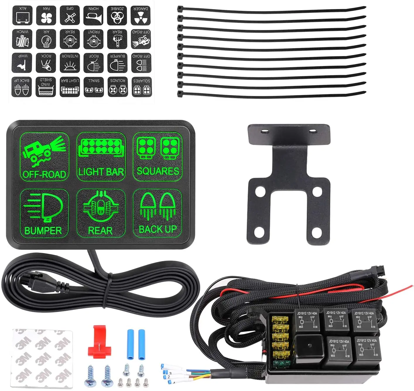 Universal Truck ATV Car ON OFF Circuit Control Box 12 Marine Switches Pod Light Touch Switch Panel 12V Car Switch Panel