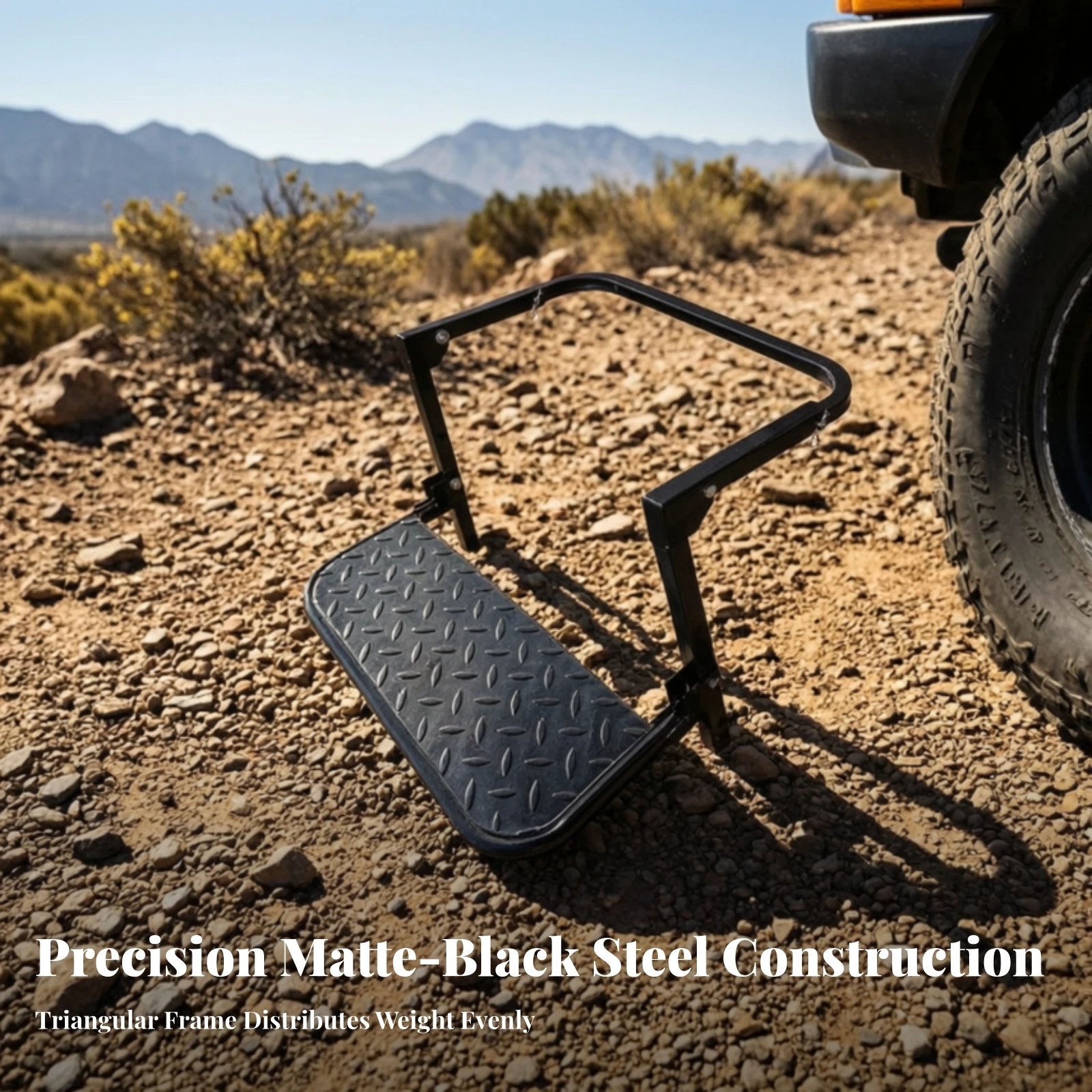 Tyre Wheel Step Sturdy Vehicle Step with Diamond Grip Platform Space-Saving Universal for SUV Owners, Roof Rack Loading