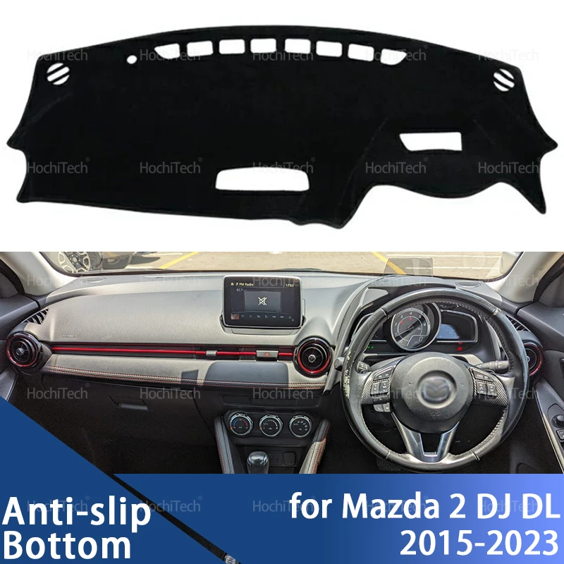 Armaturenbrett-Abdeckung Schutzmatte Armaturenbrett-Sonnenschutz Teppich Anti-UV Dashmat für Mazda 2 Mazda2 DJ DL 2015-2023 2018 2019 2020 2021