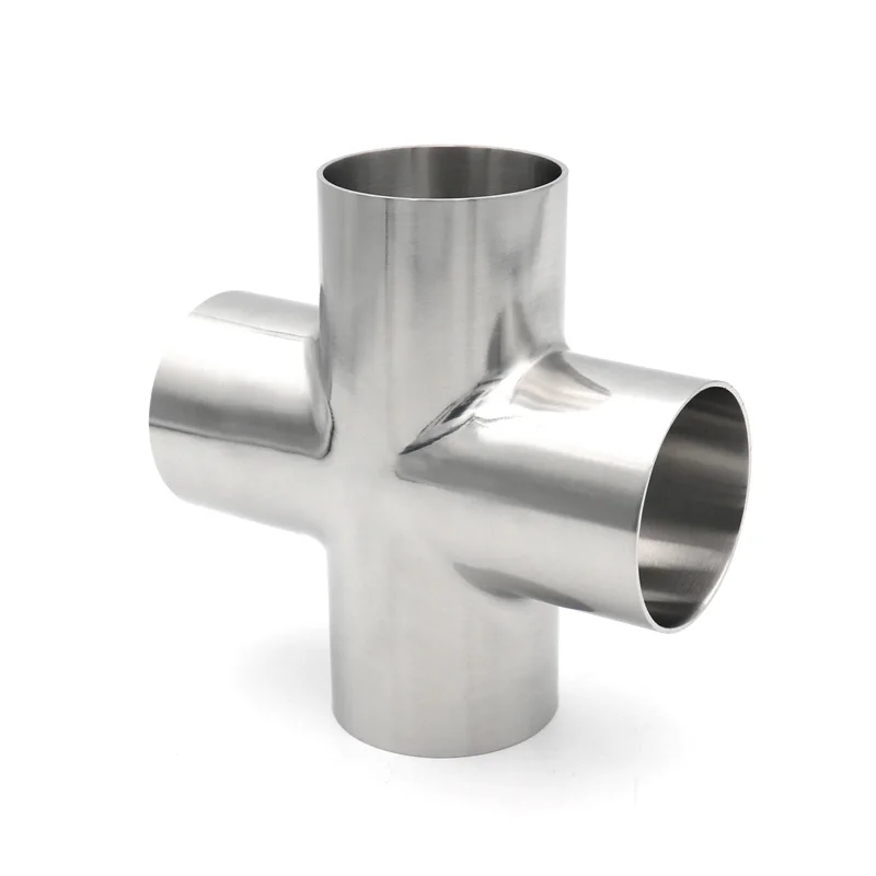 

4-сторонний крест SS304 Санитарная нержавеющая сталь OD19 25 32 38 45 51 63 76 89 102 мм Фитинги для стыковой сварки для домашнего пива