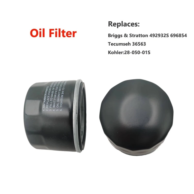 492056 Oil Filter For Briggs & Stratton 492932S 696854 2008-2018 Replaces Tecumseh 36563 Kohler:28-050-01S Oil Cleaner