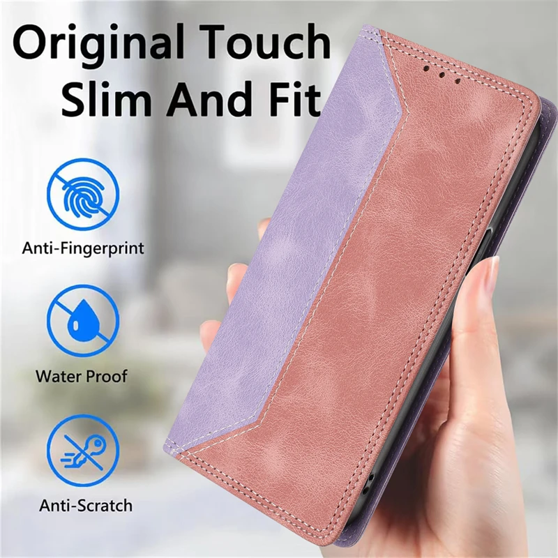 Color-blocking Magnetic Leather Wallet Card Slot Phone Case for Google Pixel 10 Pro XL 9 9A 8 8A 7 7A 6 6A Flip Stand Cover Etui #3
