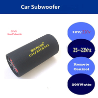 1 Set /Lot 6  Inch 12v 220v Car Audio  Portable 200w Bluetooth Active Round Speakers KTV Boom Box Stage Tube Auto Subwoofer