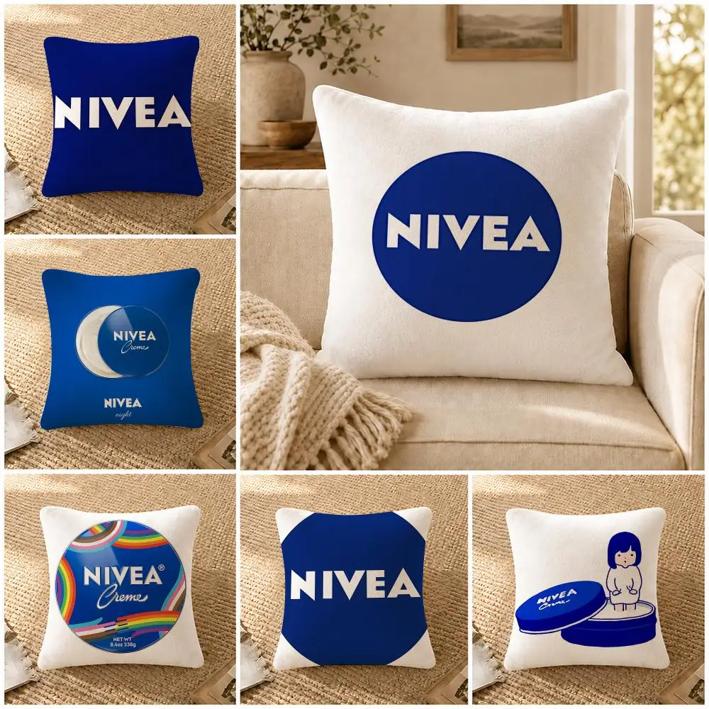 Funda de cojín Skincare N-Nivea, funda de almohada decorativa de felpa corta suave para sofá, dormitorio, fácil de limpiar