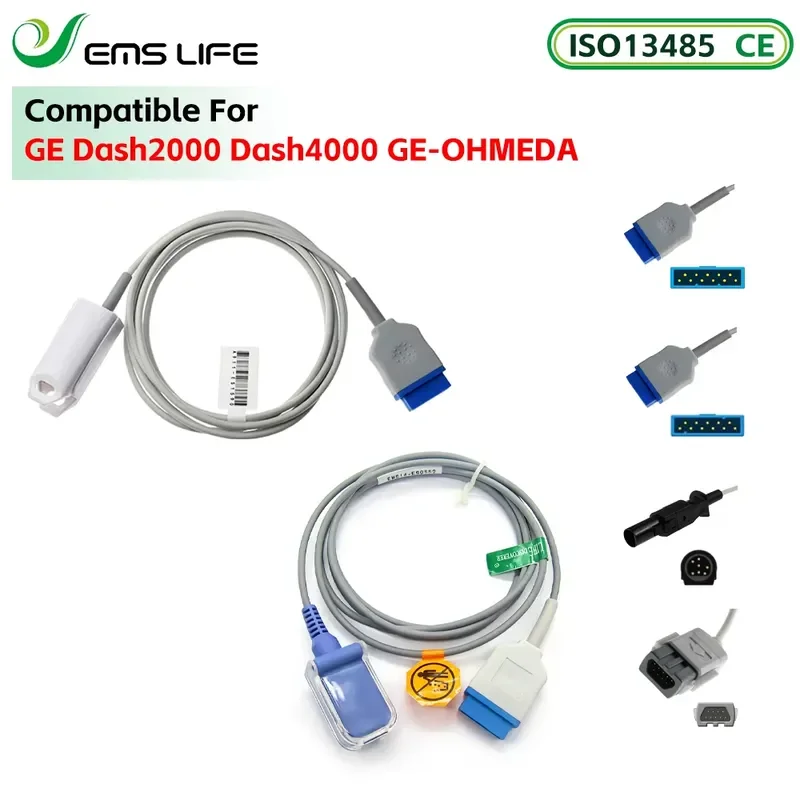 

EMSLIFE Saturation (SpO2) Sensor for GE Dash2000 Dash4000 GE-OHMEDA Tuffsat Trusat Medical Consumables