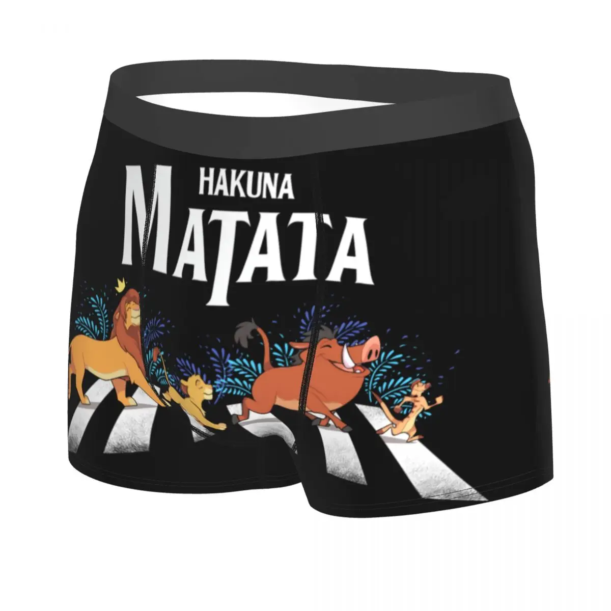 Custom Hakuna Matata Cartoon Fan Boxers Shorts Panties Male Underpants Stretch Funny Animal Film The Lion King Briefs Underwear