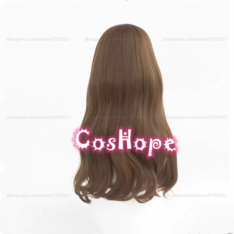 Peruka cosplay anime 2025 Psycholog Ada Mesmer, 65 cm, długa, kręcona, brązowa, odporna na ciepło, syntetyczna.