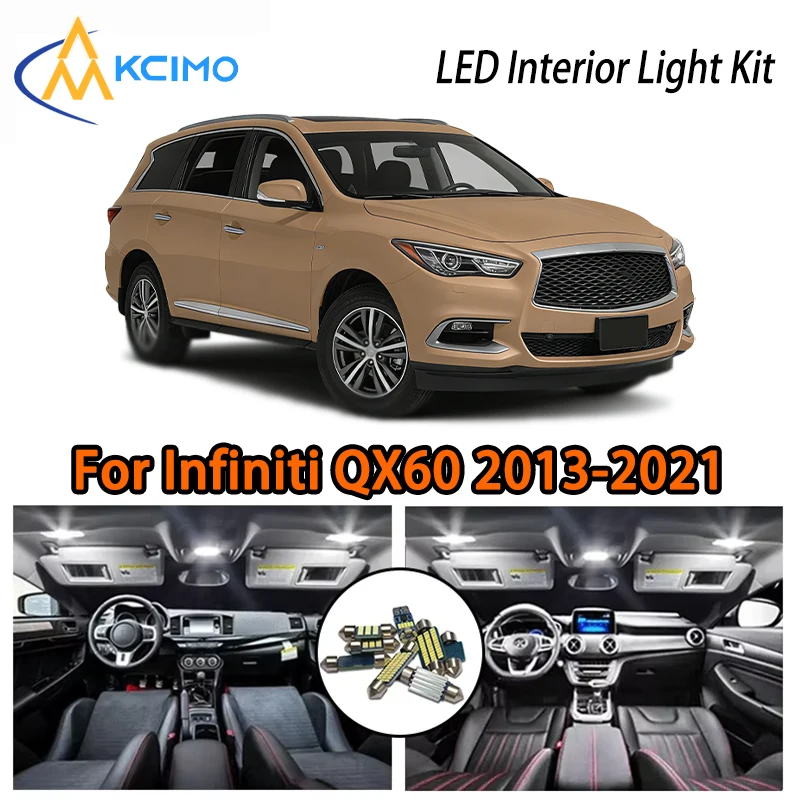 

Super Bright LED Interior Lights For Infiniti QX60 2013-2021, White Blue Two Colors Choice Easy Install Car Mood