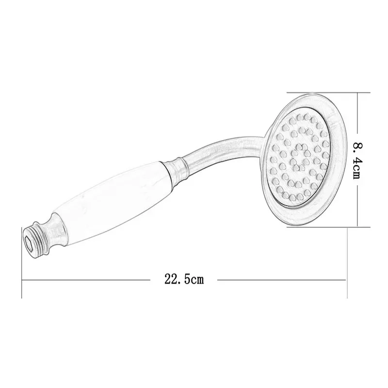 Shower Heads Antique Brass Bathroom Hand Held Shower Sprayer Head Black Gold Chrome Brass&Porcelain Hand Shower Head 3