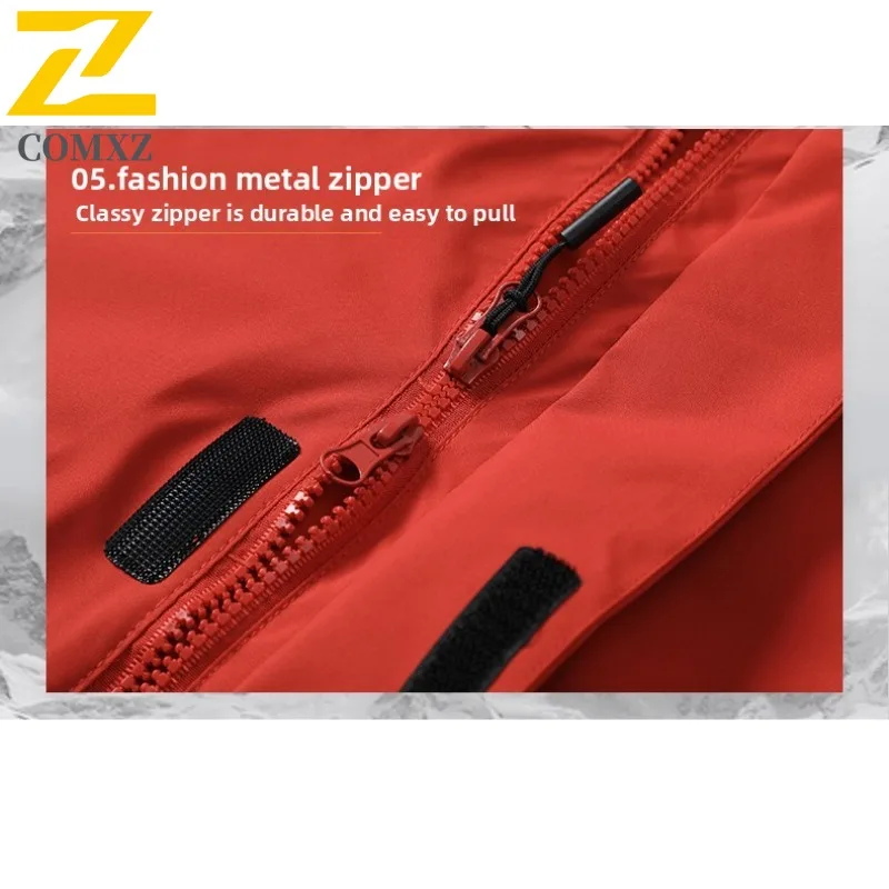 COMXZ 2025 سترة واقية بغطاء للرأس للجنسين لربيع وخريف سترة خفيفة الوزن للمشي لمسافات طويلة مقاومة للرياح وقابلة للتنفس معطف للزوجين #6