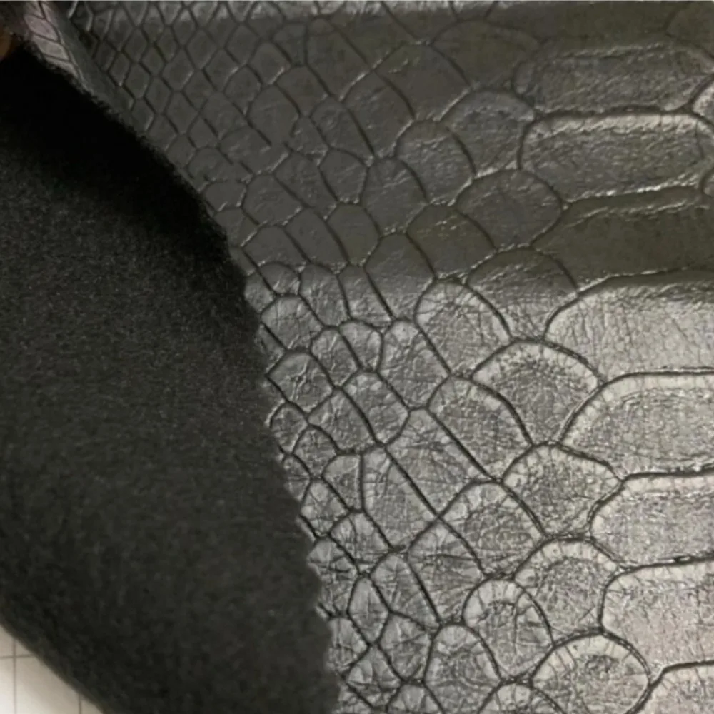 PU Leather Python Print Fabric Four-sided Stretch Waterproof Wear-resistant Soft for DIY Dress Pants Coat Leather Bag Sofa