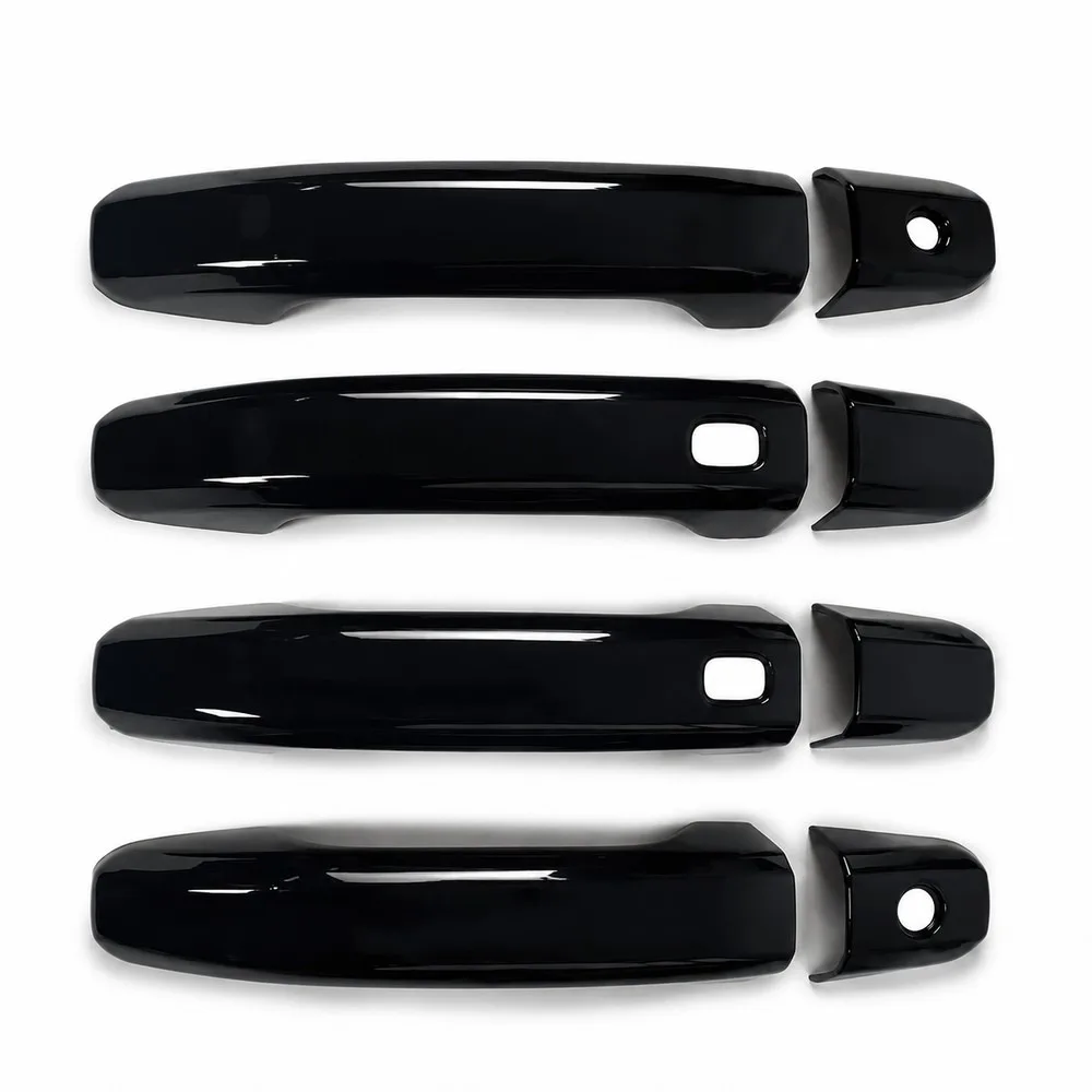 FOR Chevy Silverado 1500 / Colorado Door Handle Cover Trim, Glossy Black Carbon Fiber Style, Car Exterior Door Pull Protection