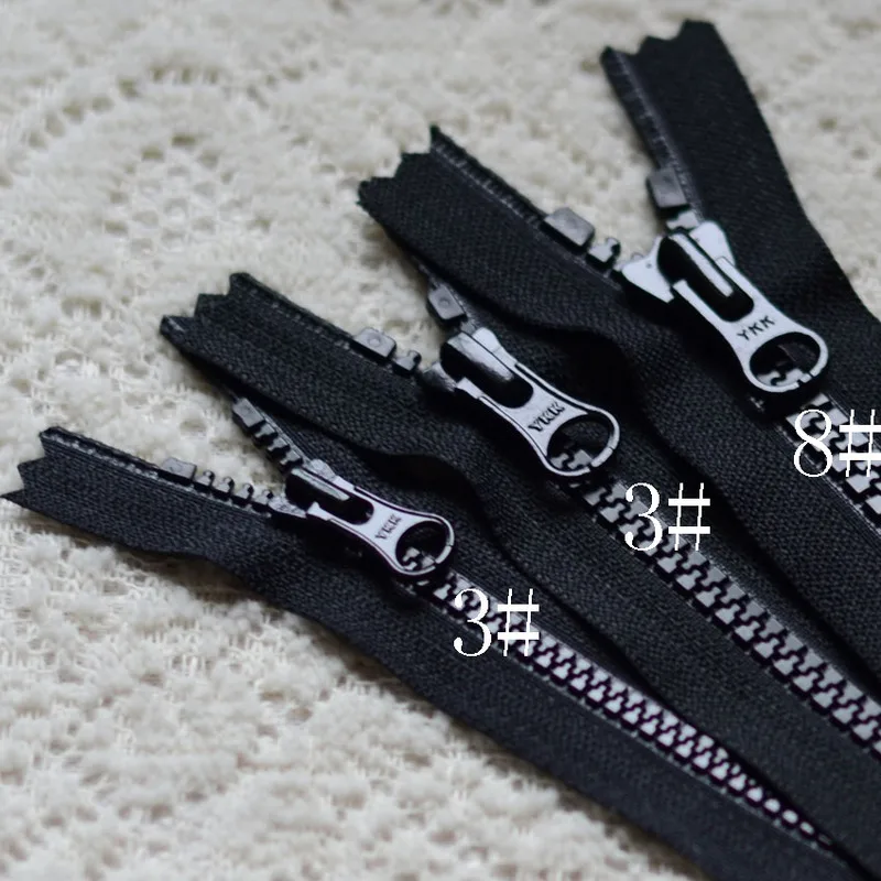 2pcs/Lot 5# 50 to 85cm Resin Ykk Zipper Reversible Slider Puller Single Open Black Coat Jacket Tailor sewing Accessory
