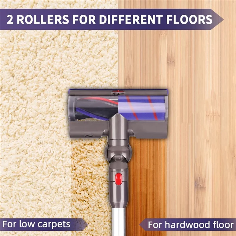 

ABZA-Замена насадки щетки для пылесоса Dyson V7 V8 V10 V11 V15 SV12 со светодиодными фарами и сменной роликовой щеткой