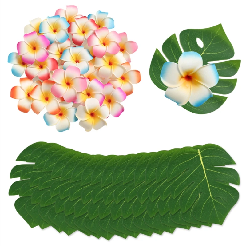10 Stück künstliche Blumen, Palmblätter, künstliche Plumeria-Blumen für hawaiianische tropische Partys, Heimdekoration, Hochzeitsdekoration – Detail 12