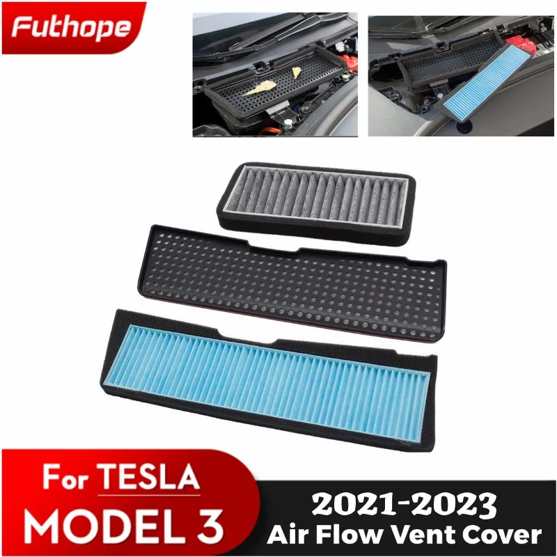 Futhope Model 3 Car Air Flow Vent Cover For Tesla Model 3 2021-2023 Air Inlet Protective Auto Filter Conditioning dust Cover