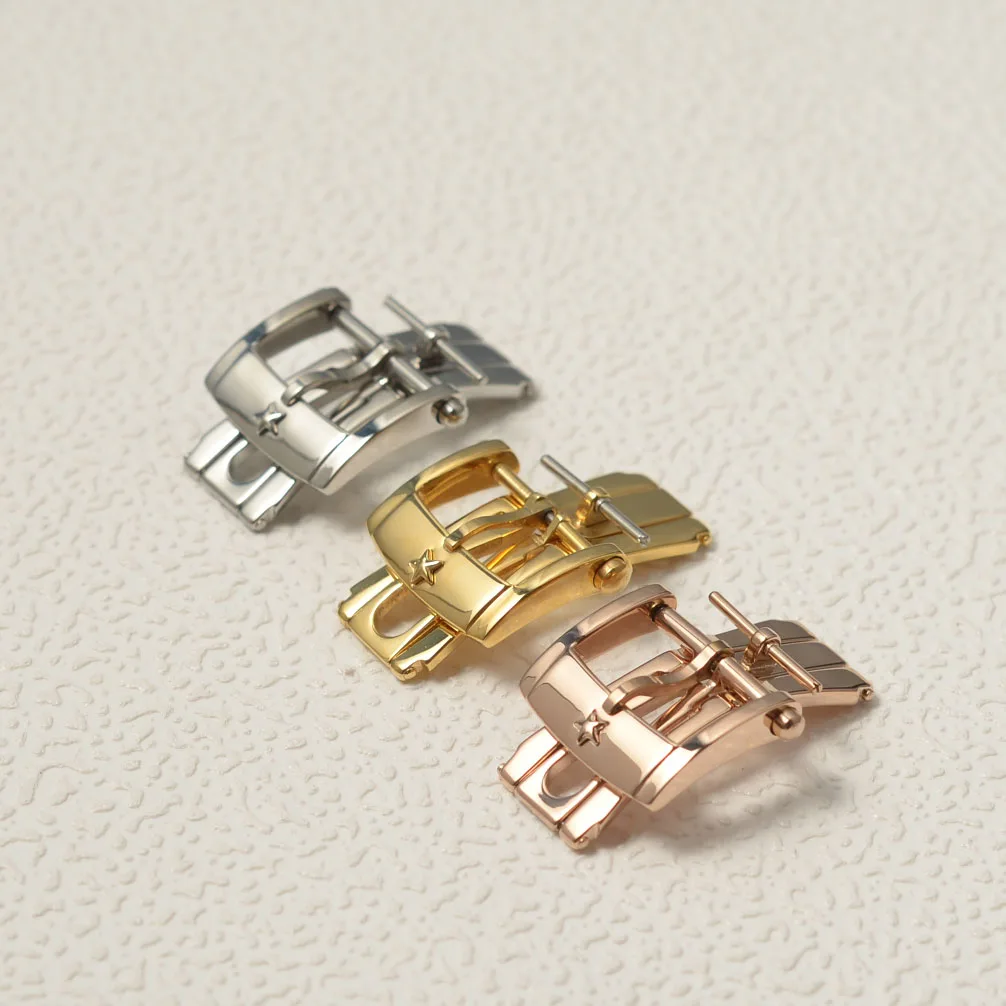 Stainless Steel Polished Folding Clasp for Button for Zenith Leather Watchband Buckles Replacement Accessories