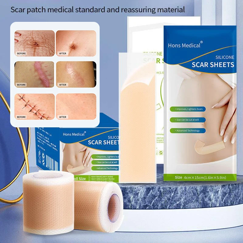 Silicone Scar Tape For Surgical Scars Medical Grade Silicone Scar Sheet Painless Effective Scar Repair Tape