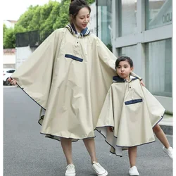 Korean Style Parent Child Rain Poncho with Bag Waterproof Raincoat for Kids Girls Students Raincoat With Schoolbag Space 우비 망토