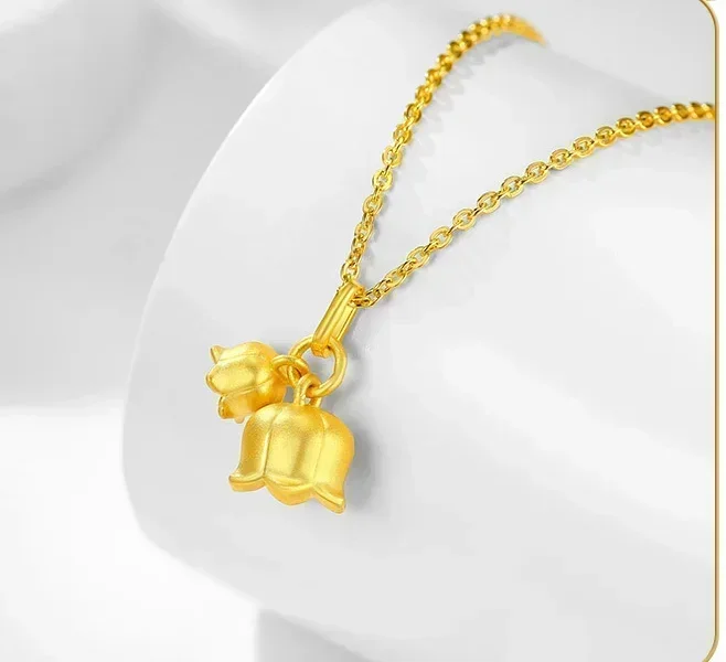 Eldorado Gold Glod 24k pure pendants fine flower pendant 999 real charms