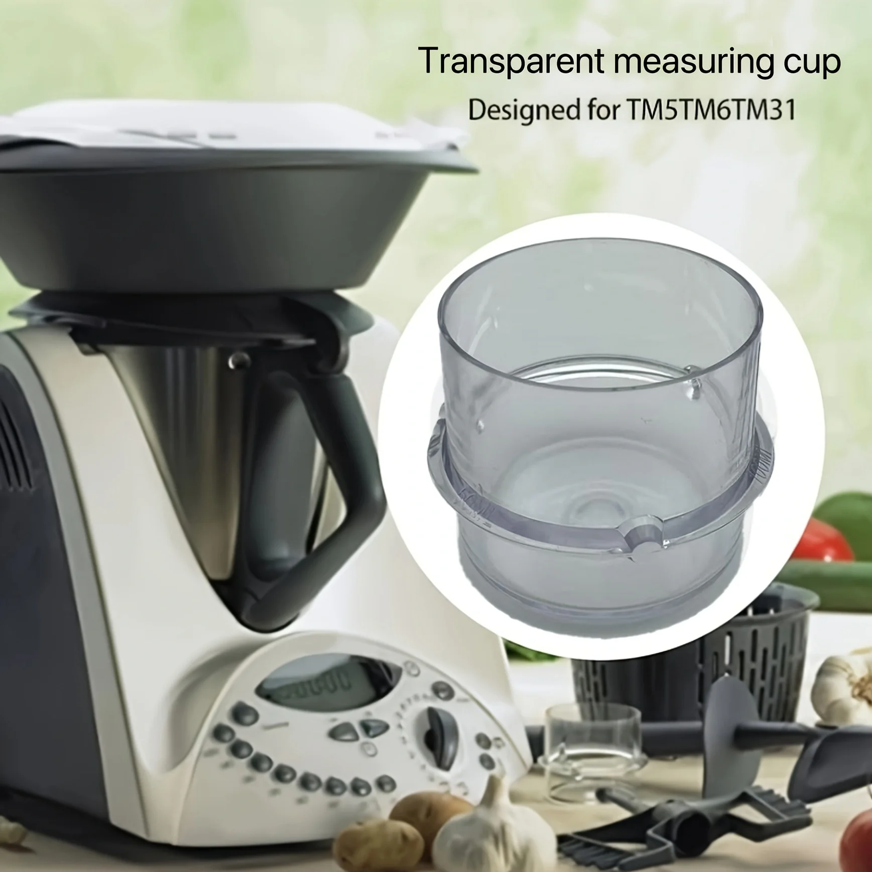 100ML Transparent Measuring Cup Lid, Filling Cover Compatible with TM31 TM6 TM5, Blender Replacement Accessory