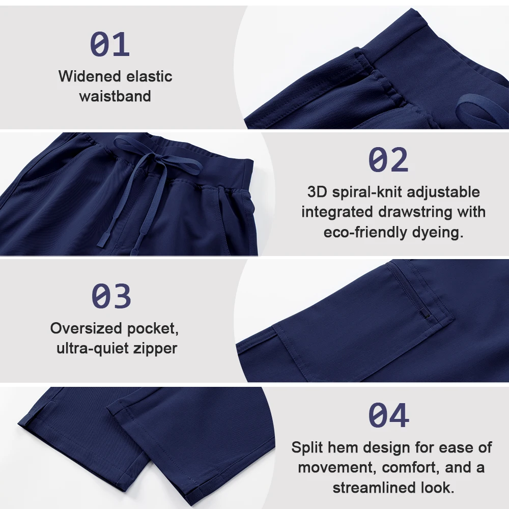 KUNGFU SCRUBS Nursing workwear women uniform high-end TRS breathable fabric surgical gown V-neck short-sleeved top pants set