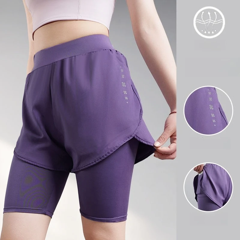 Sommer Damen Kompressions-Shorts Laufen Fitness Workout Gym Enge Athletische Schnelltrocknende Sport-Badminton-Shorts Kurze Hose – Detail 1