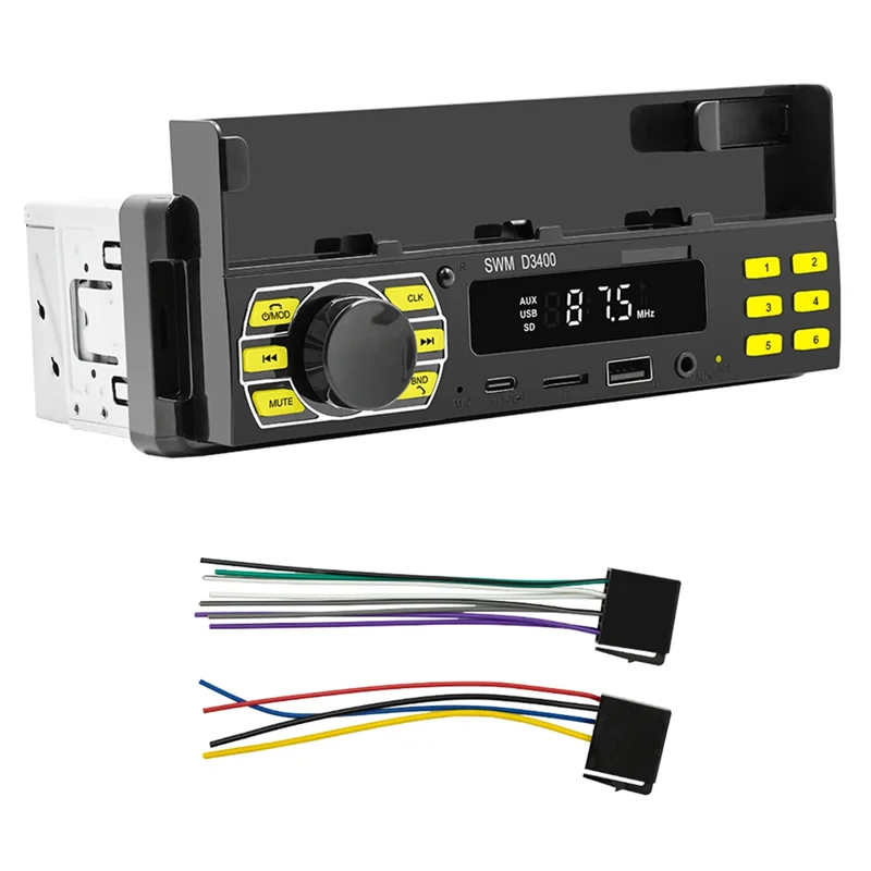 Car Radio Bluetooth 1 Din MP3 Player Handsfree A2DP Type C USB TF AUX Phone Holder Audio System Head Unit image 5
