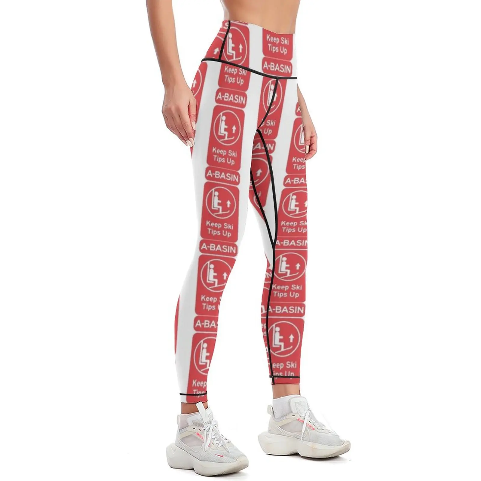 Ski Tips Up! It's time to ski! A-Basin! Arapahoe Basin, Colorado Leggings Women's sports pants for physical Womens Leggings