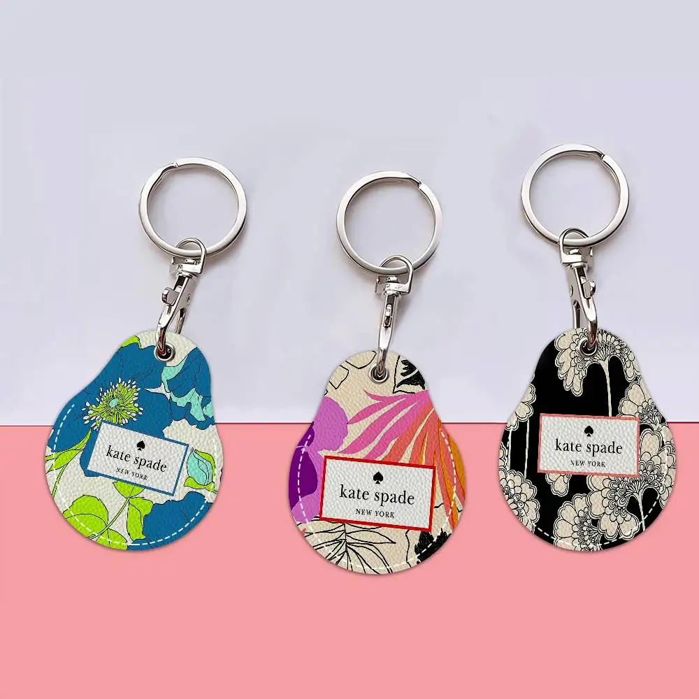 Fashion Brand K-Kate S-Spade Women Mini PU Leather Case Keychain Access Card Bag Key Tag Ring Mini Badge Key Ring Door Lock Tags