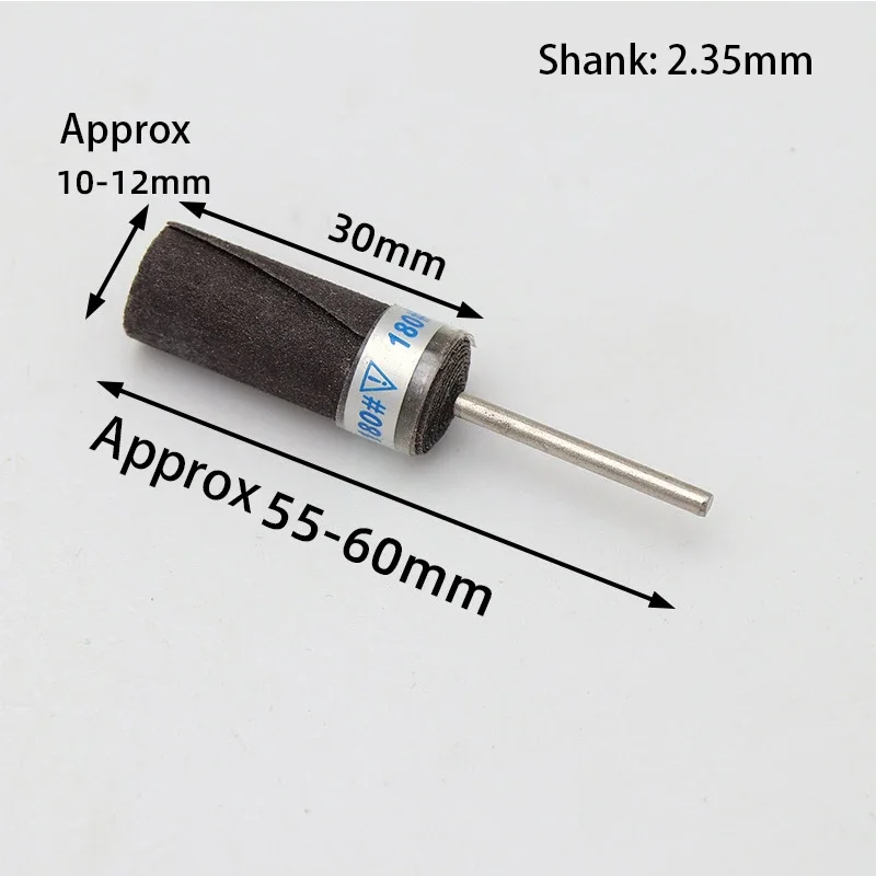 3-10pcs 2.35mm Grit 180/240320/400-10000# Sandpaper Stick Grinding Head Shank Rod   Polishing Grinding Rotary Tools