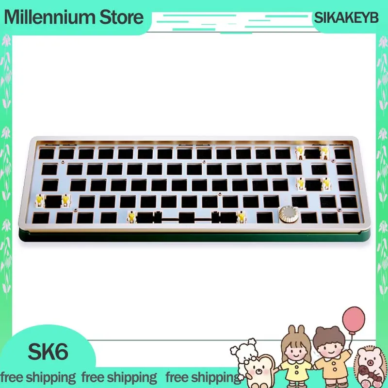 SIKAKEYB SK6 Gaming Mechanical Keyboard Kit 3Mode USB/2.4G/Bluetooth Wireless Keyboard Kit 69keys RGB Gaming Keyboards Kit Gift