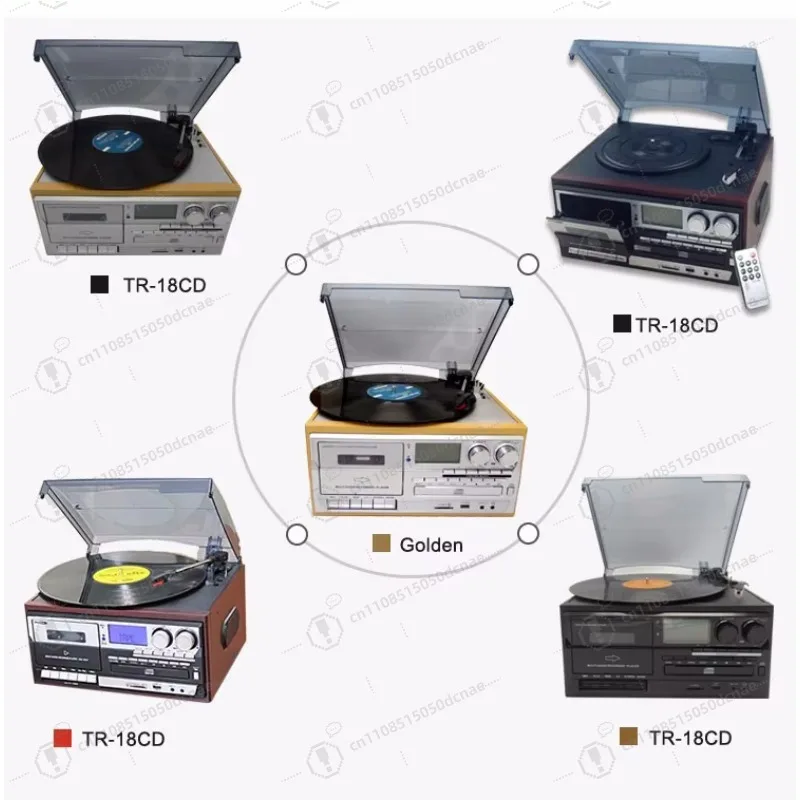 3 Speed Classic Vinyl Record Player LP Turntable Aluminum Platter FM Radio USB Output PC Connectivity