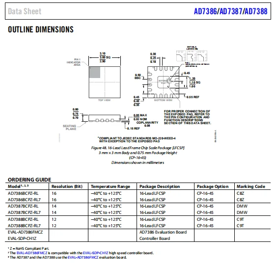 AD7386/AD7387/AD7388 4-Channel, 4 MSPS, 16-Bit/14-Bit/12-Bit,  Dual, Simultaneous Sampling SAR ADCs