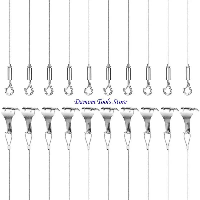 57BE Stainless Steel Suspension Wire Frame Hanger Picture Hanging Wire Kits