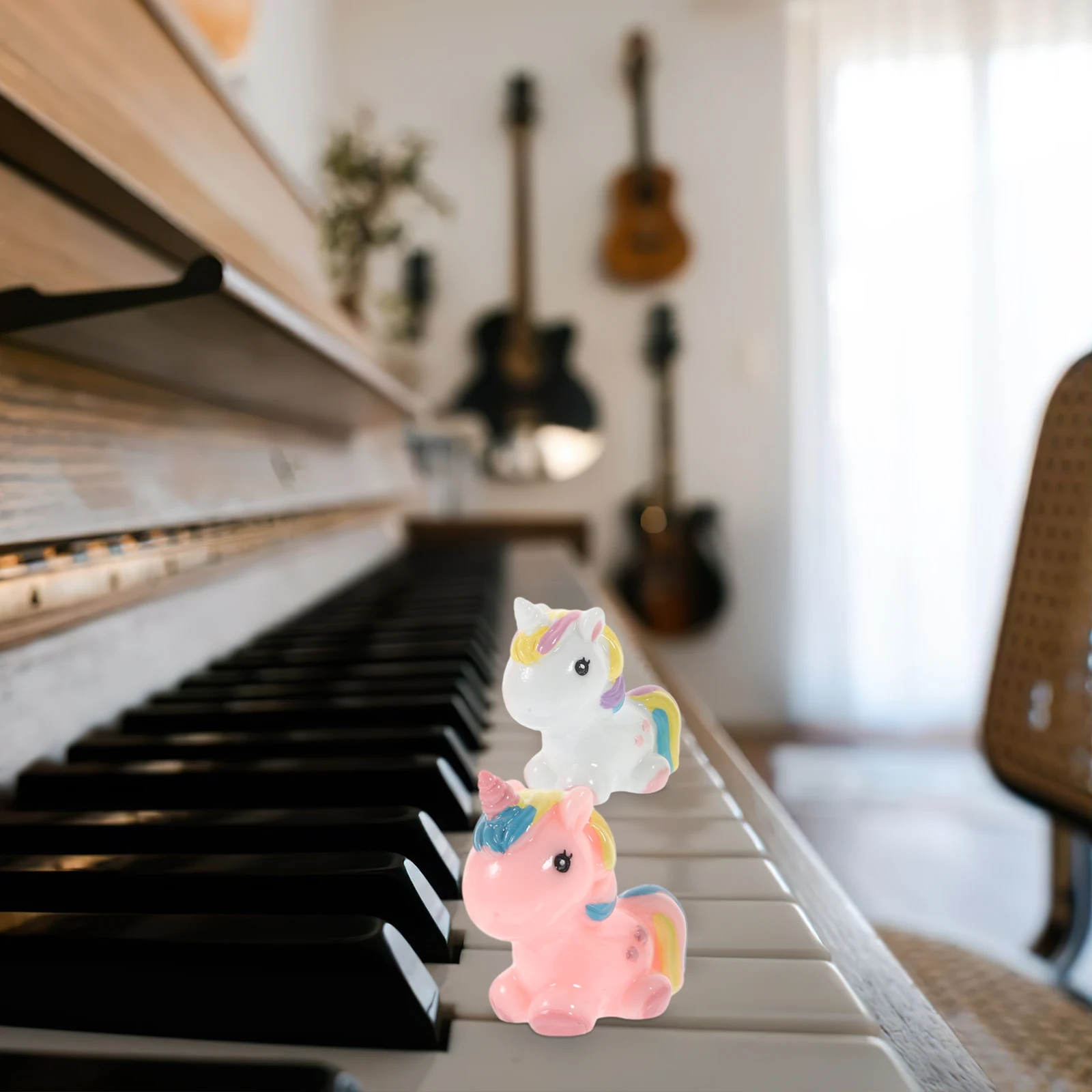 

4 Pcs Unicorn Ornaments Little Resin Animals Decoration Toy Mini Figures Figurines Accessories Decorations