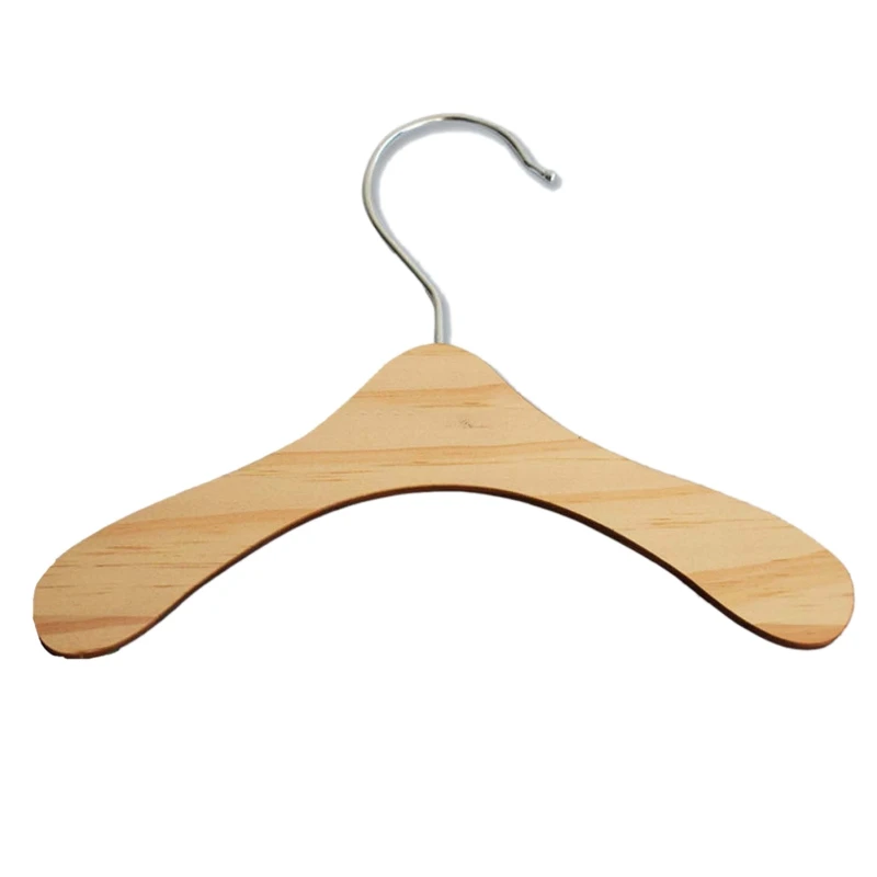 10Pcs Wooden Dolls Clothes Hangers Practical Non-Slip Miniature Little Hangers for Doll Coat Dress for Jacket Organizati