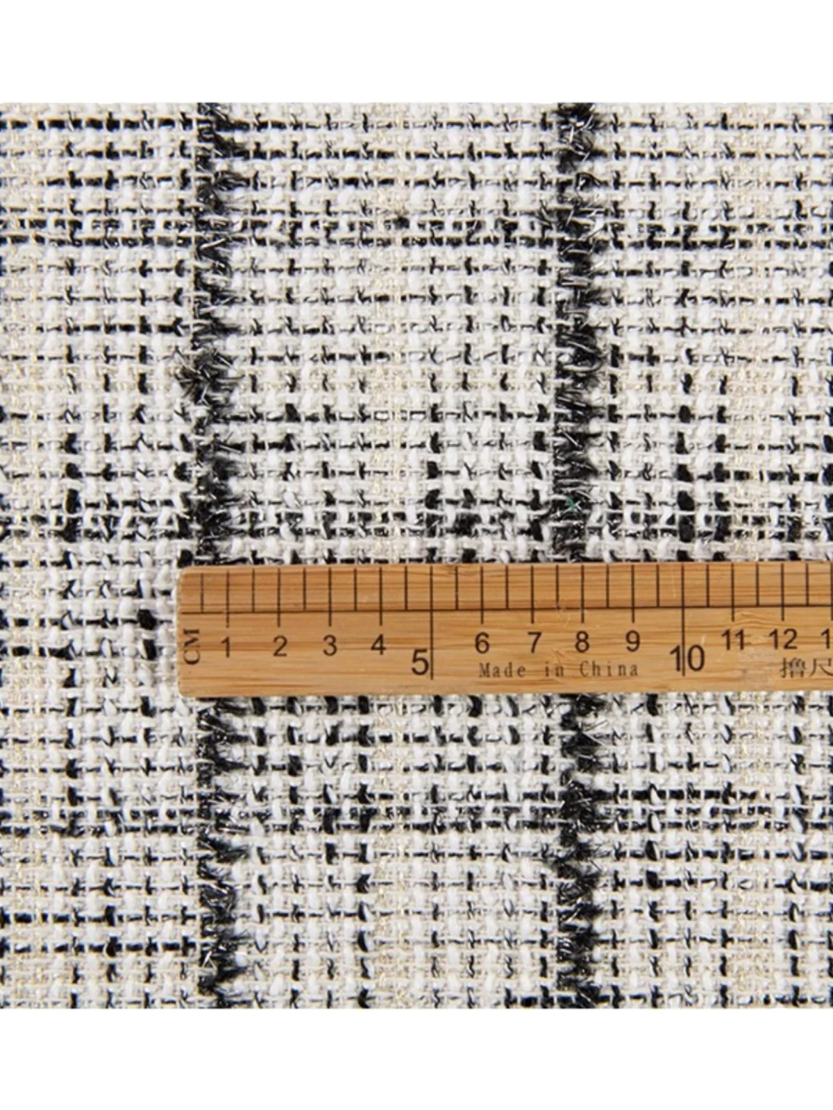 Black White Plaid Tweed Fabric By Meters for Skirts Dresses Sewing Golden Silver Thread Fashion High-grade Designer Textile Soft