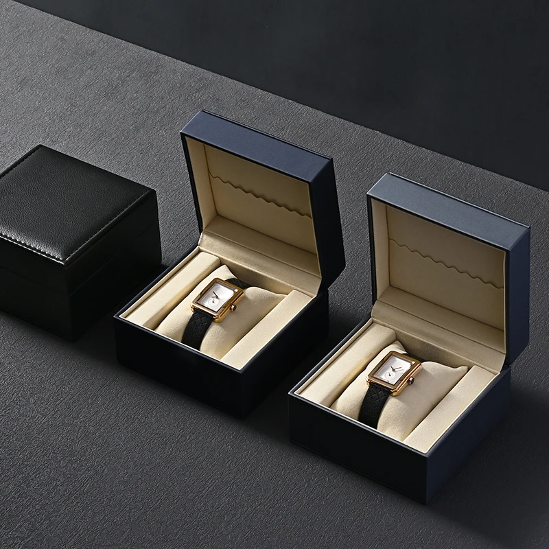 Oirlv Premium Single Watch Box With Pillow Grey Watch Case Storage Box Leather Watch Gift Box Customize Logo Wrist Watches Boxes