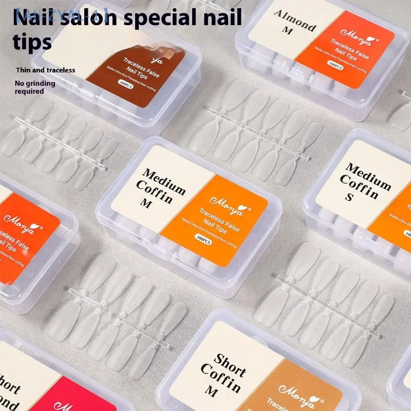 【ZYAL-1】100Pcs/box Fake Nails NO Polishing No Trace Demal Press On False Thin Nail Tips For Extension Home DIY