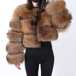 2026 new natural fur premium luxury real fur coat Winter Women Natural Raccoon Fur Jacket Furry Jackets Female Vest