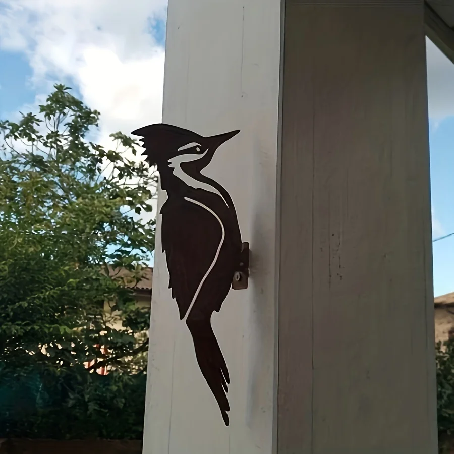 Iron Woodpecker Garden Stake  – Elegant Bird Silhouette, Perfect for Lawn, Trees & Outdoor Decor - view 5
