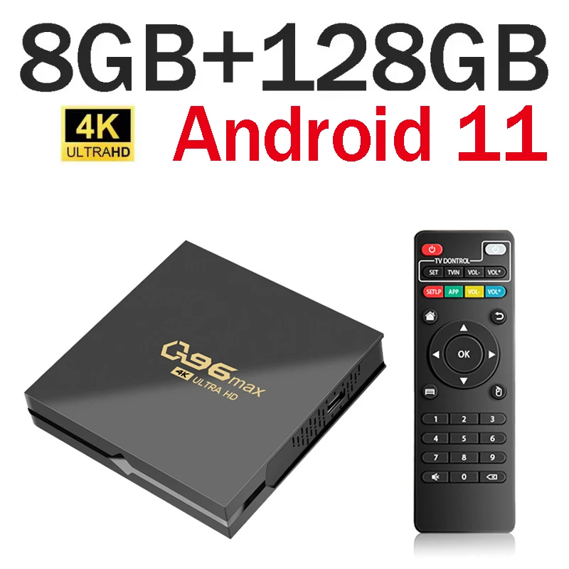 Q96 Max tv box Android 11.0 Amlogic S905 Quad Core 64 bit HD 4K 3D 8GB 128GB WiFi 4G Media Player Smart Set Top Box H.265 iptv
