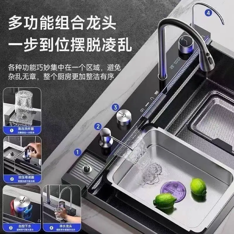 Complete Set Kitchen Sinks Stainless Steel Thickening Process Kitchen Sinks Components Home Improvement Lavelli Da Cucina ZY40SC