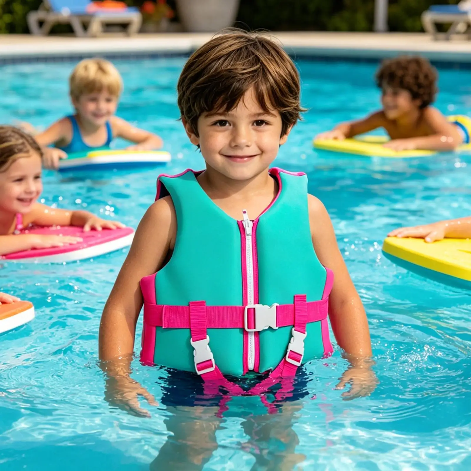Swim Jackets For Kids Adjustable Lightweight Secure Floating Kids Water Sports Swim Jacket For Pool Beach Lessons Boating Water