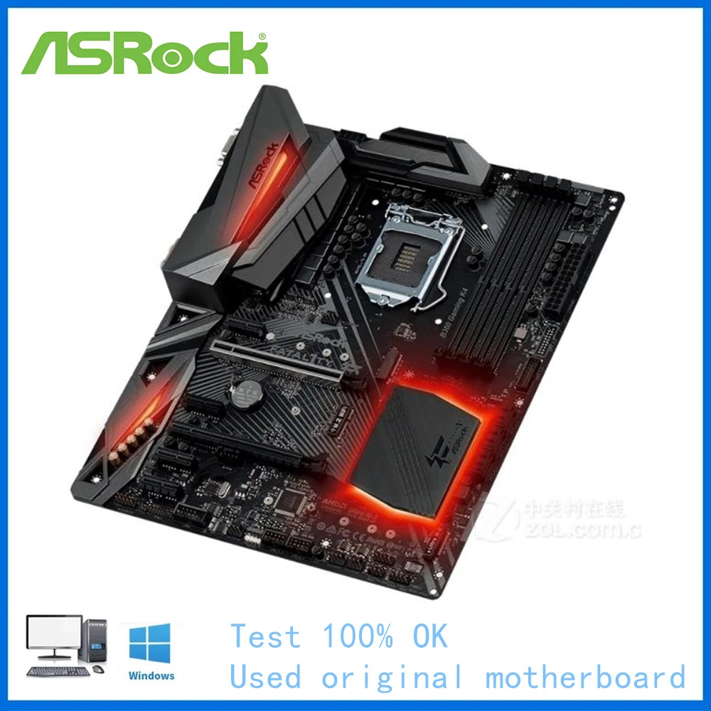 Imagem -04 - Placa-mãe Asus Rock Gaming k4 Soquete do Computador Lga1151 Placa-mãe para Desktop Ddr4 Intel B360 Cpu Lga 1151