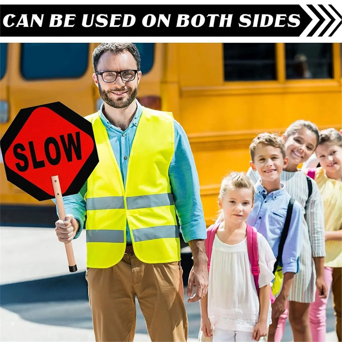 2pcs Stop Slow Sign Traffic Double Sided Slow Warning Reflective 13x13 Octagon Rust Free Aluminum Crossing Guard Sign