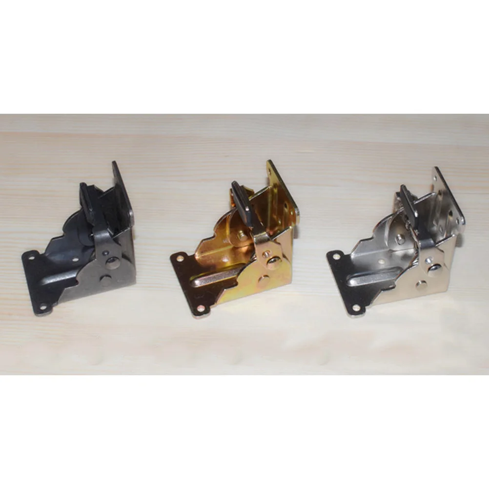 

2pcs Self-Locking Hinge Support Bracket For Furniture Leg 90 Degree Folding Hinge Tool Home Kitchen Laundry Silver