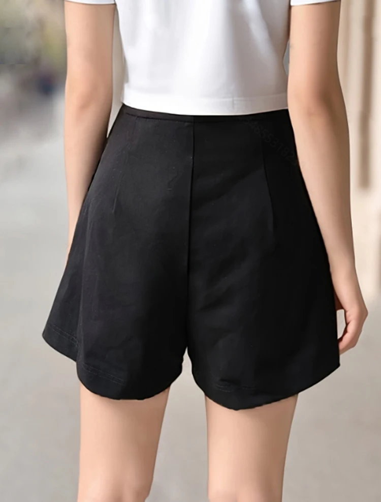 2023 schwarz Mini Rock Shorts Frau Mode Asymmetrische Skort Für Frauen Hohe Taille Kurze Röcke Frau Sommer Casual Shorts